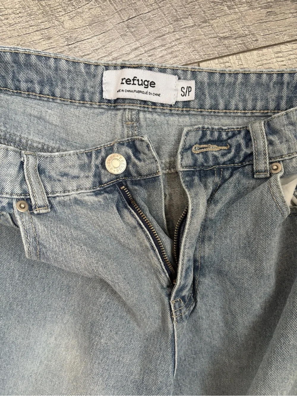 Refuge High Waisted Wide Leg Denim Jorts Faded Black Skater Baggy Shorts S/P Y2K